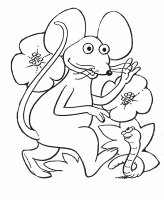 A coloring page of sesame street